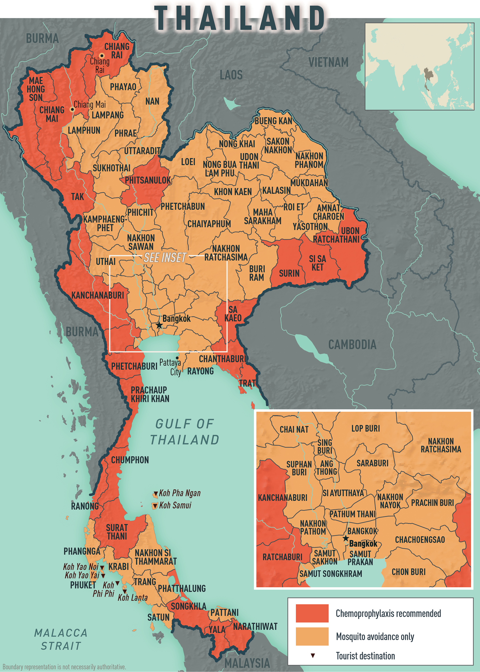 Map 2-16 Malaria prevention in Thailand