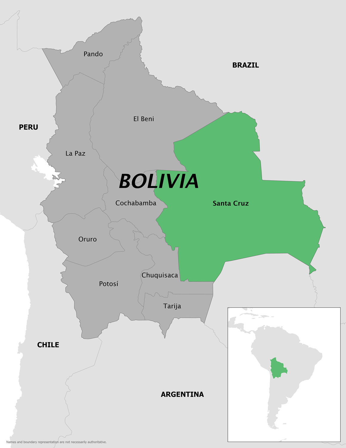 Area of Bolivia (department of Santa Cruz) with chikungunya outbreak