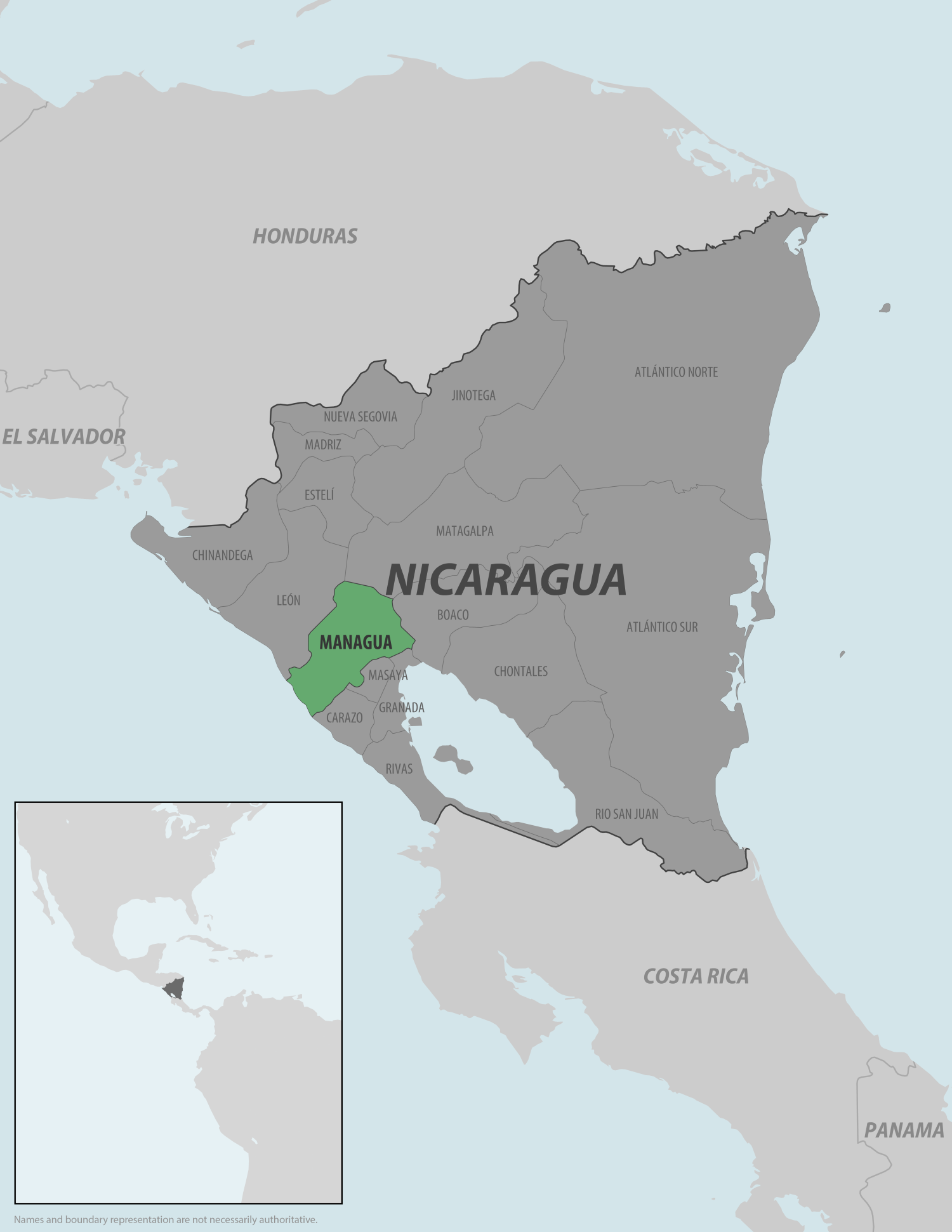 Map of chikungunya outbreak area in Nicaragua