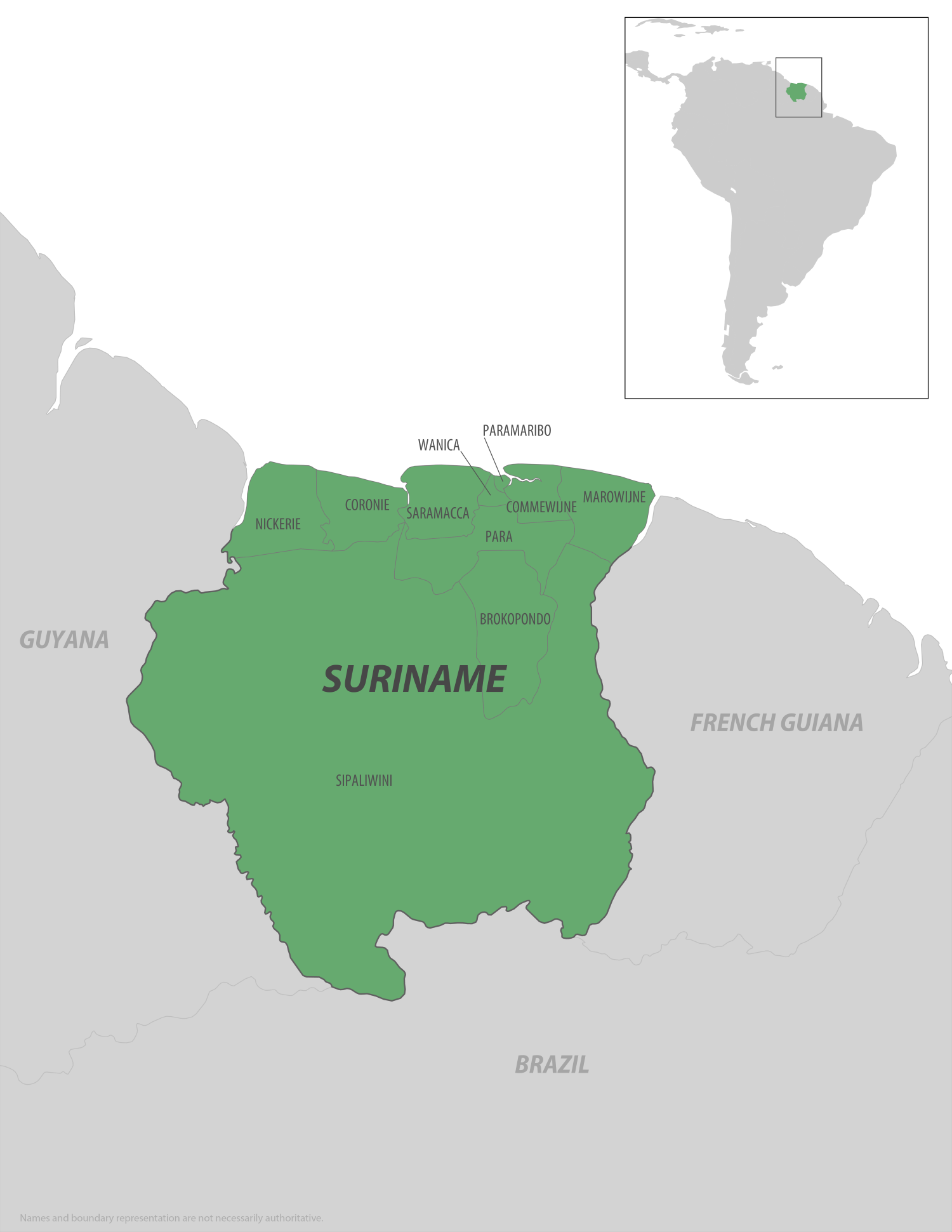 Map of Suriname