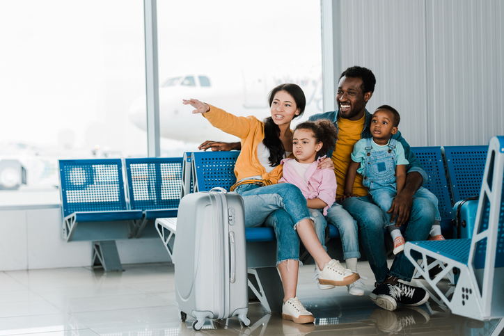 family in airport