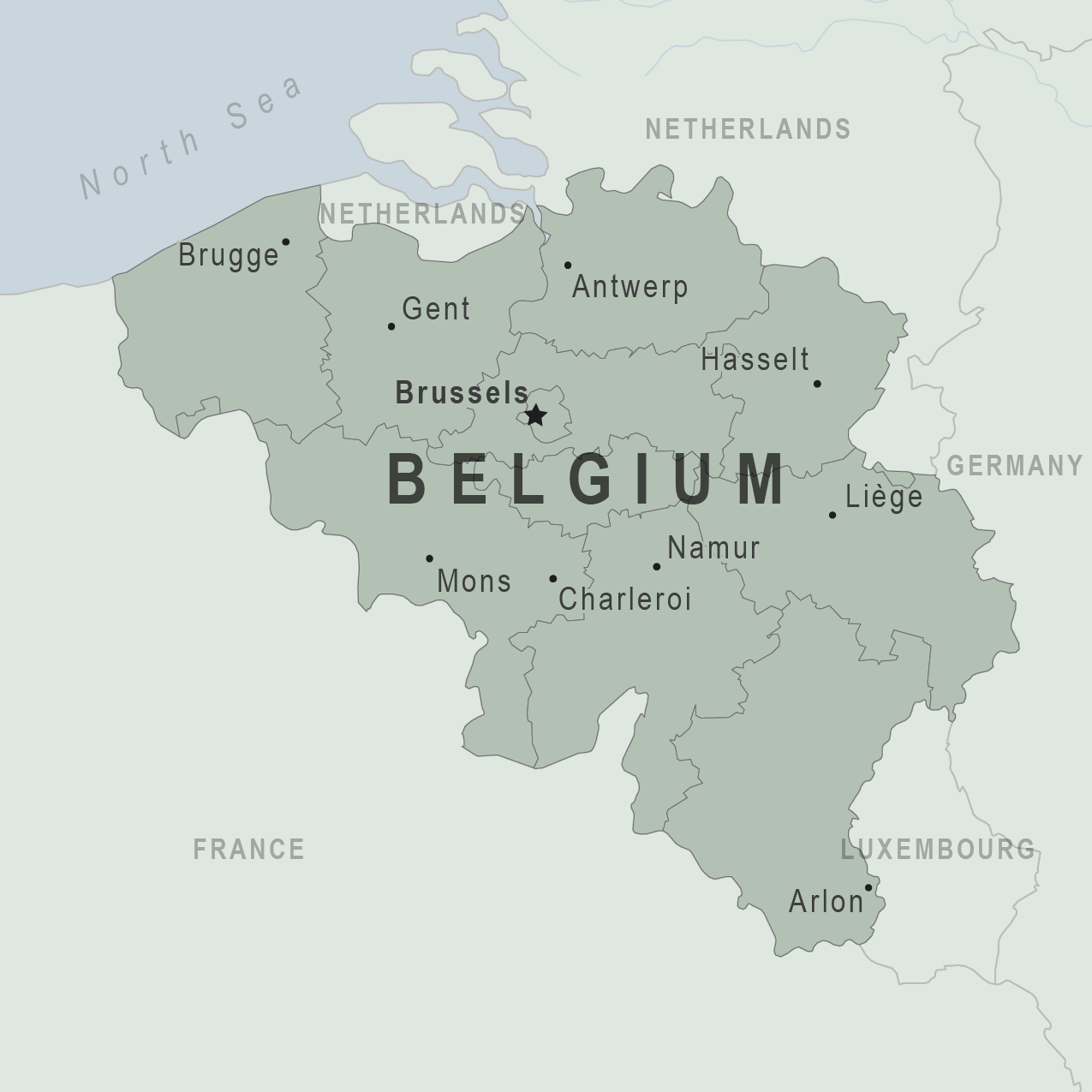 Map Belgium 