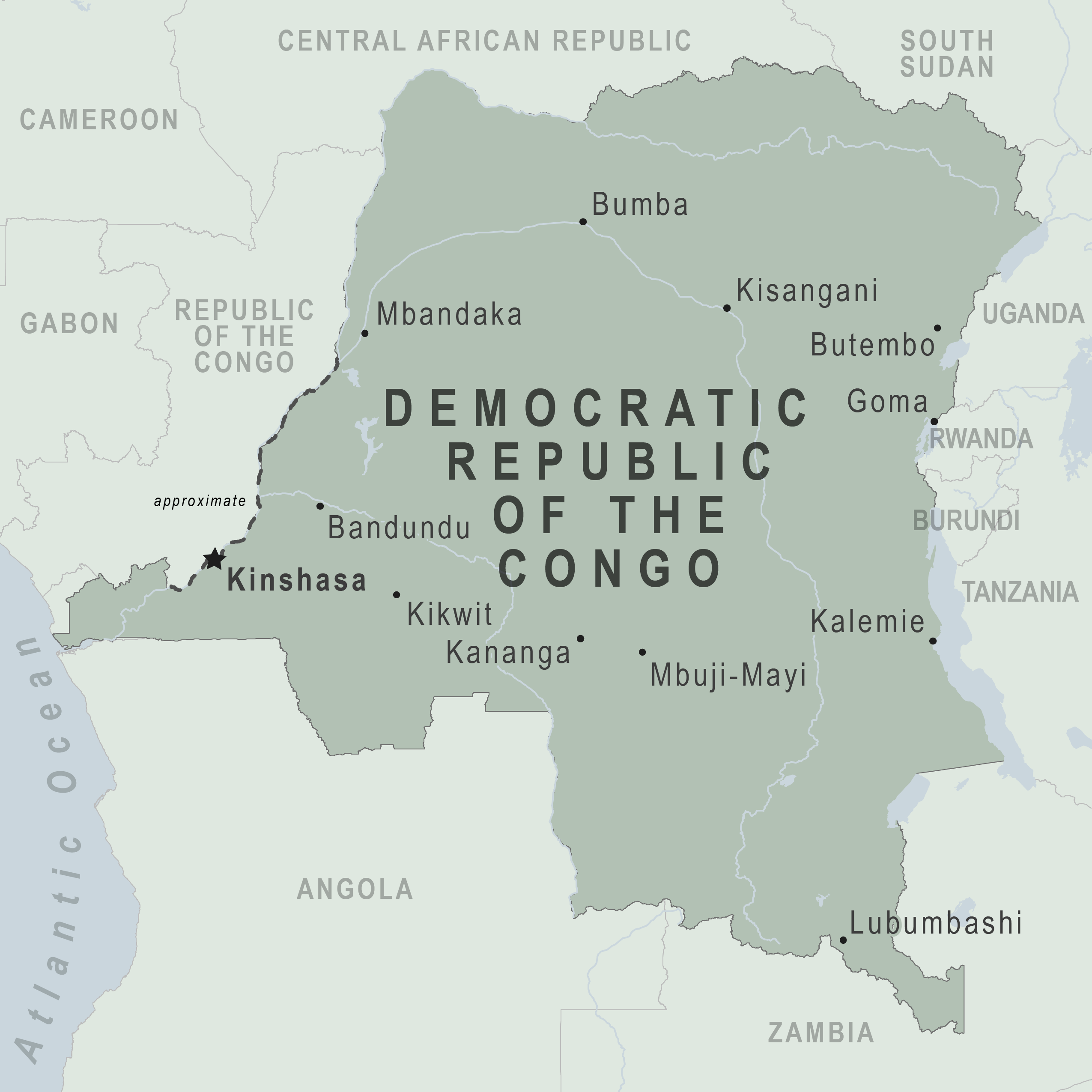 Map Democratic Republic Of The Congo 