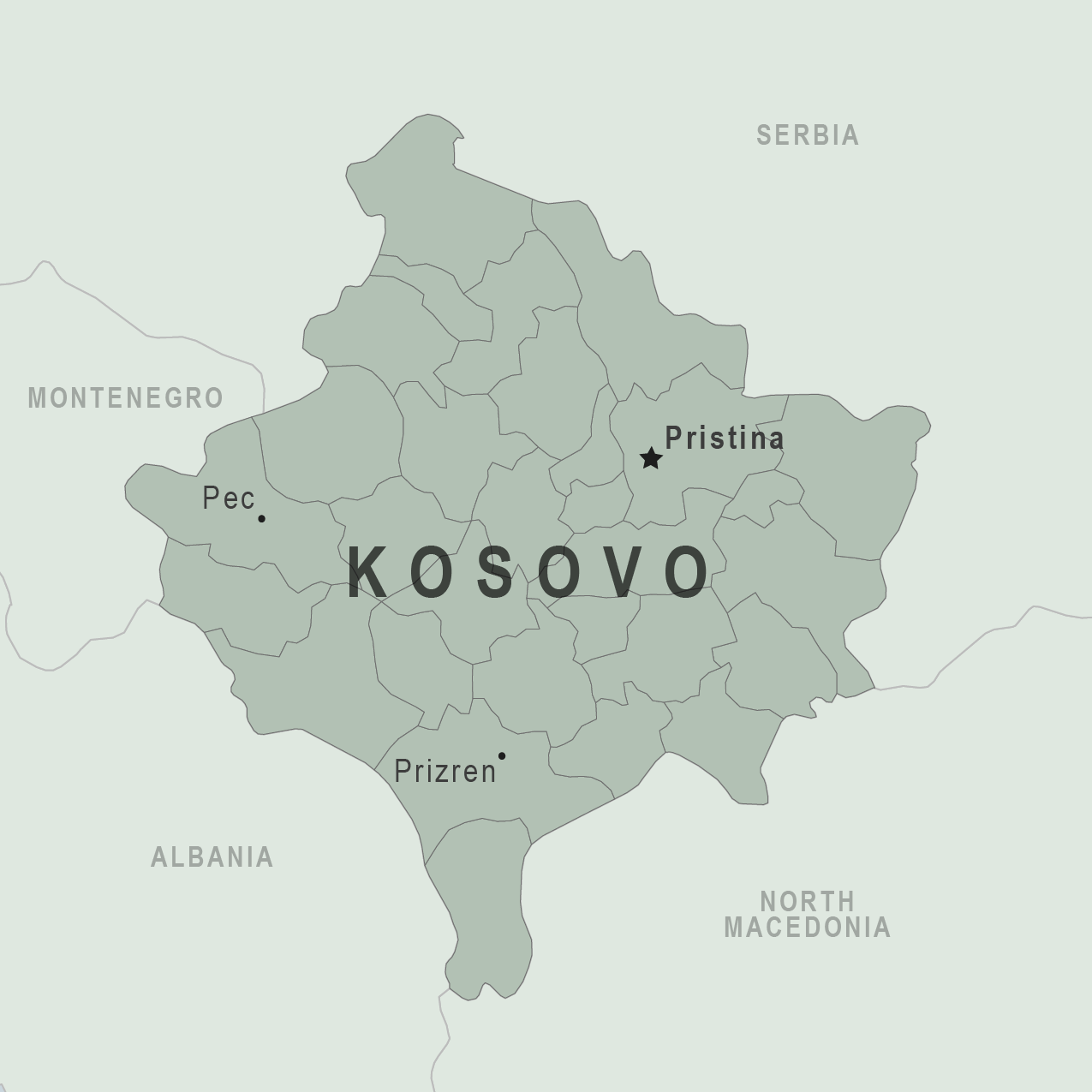 Map of Kosovo