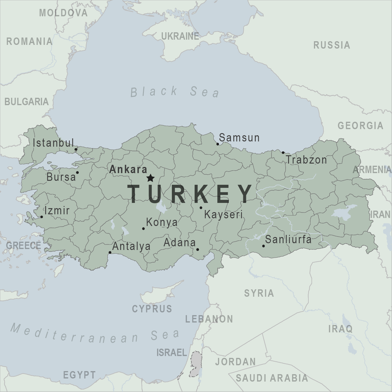 Turkey On Map Of World - Map