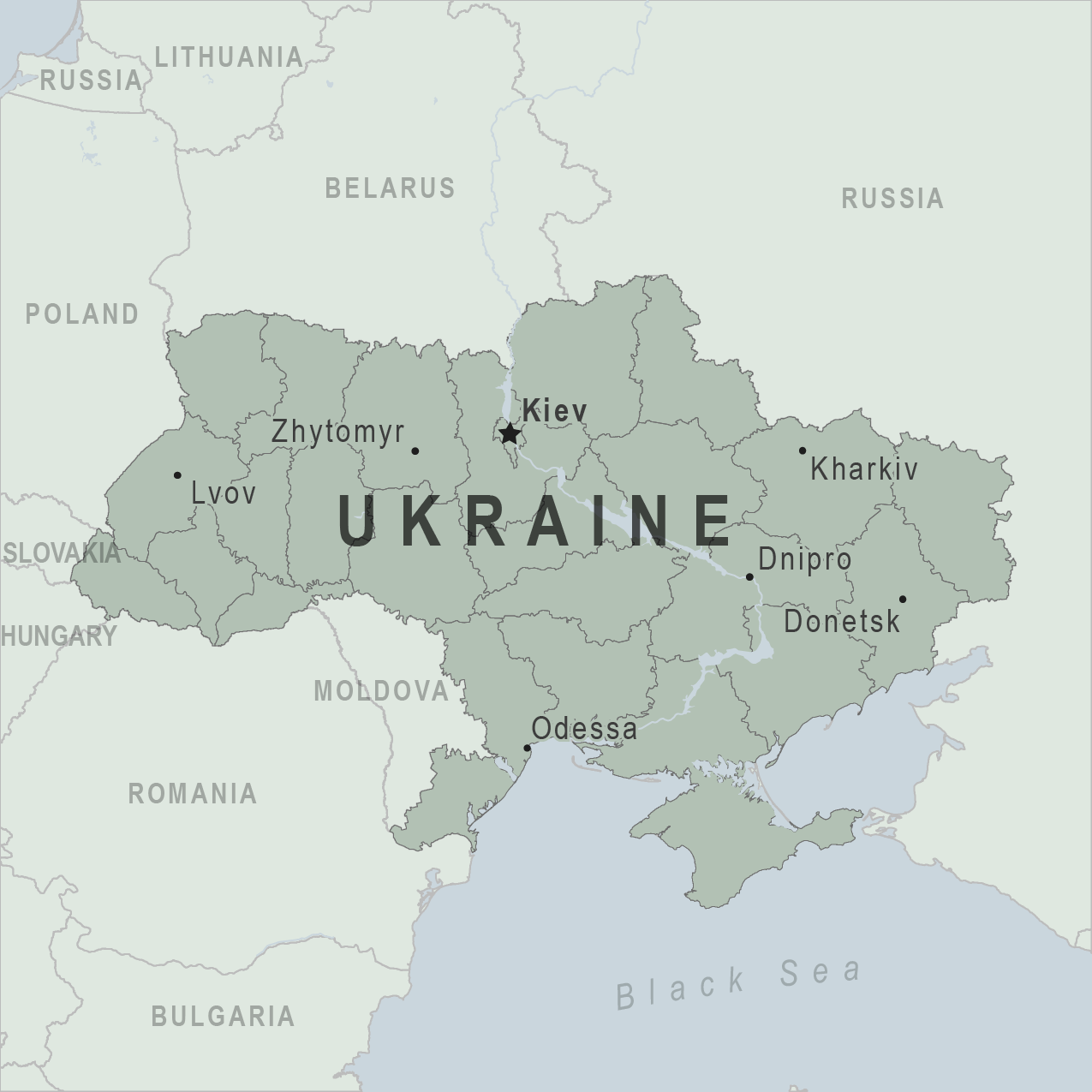 Detailed Map Of The Ukraine