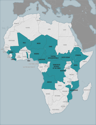 Measles map of Africa