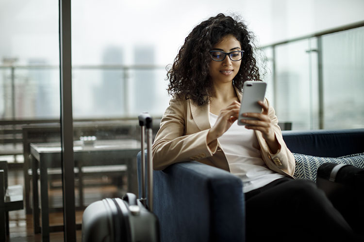 traveler with phone