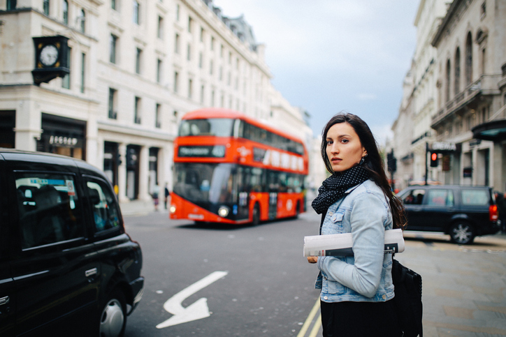 woman on London street