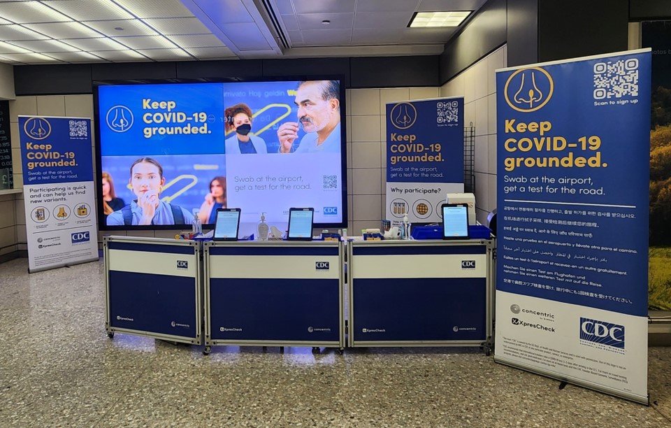 XpresCheck booth at Dulles airport