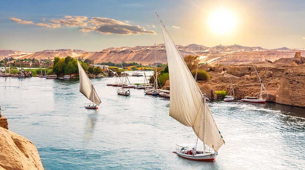 boats on the Nile in Egypt